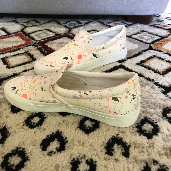 MADEWELL Sidewalk Slip-On Sneakers in Paint Spattered Recycled Canvas size 8.5 - Picture 10 of 10